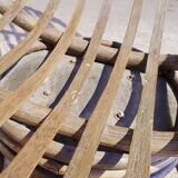 Antique swivel rattan armchair