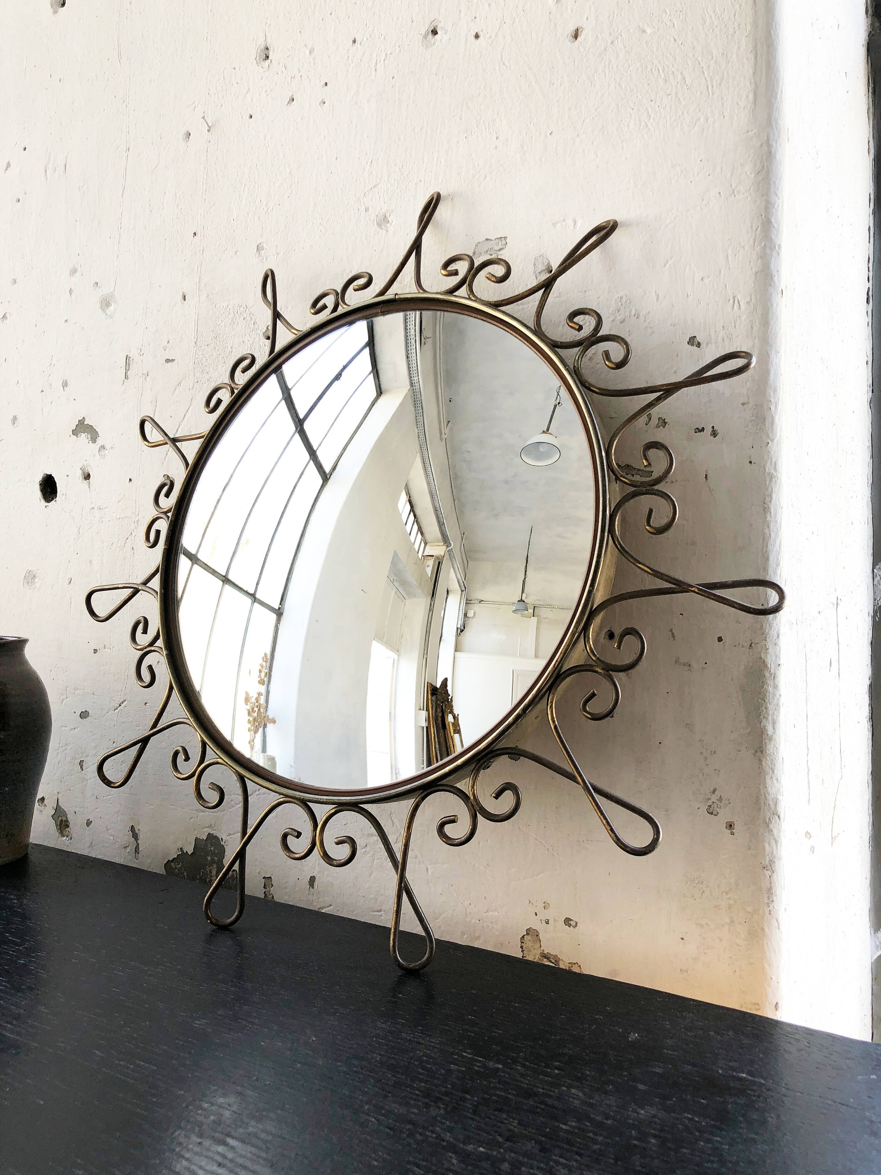 Brass witch mirror