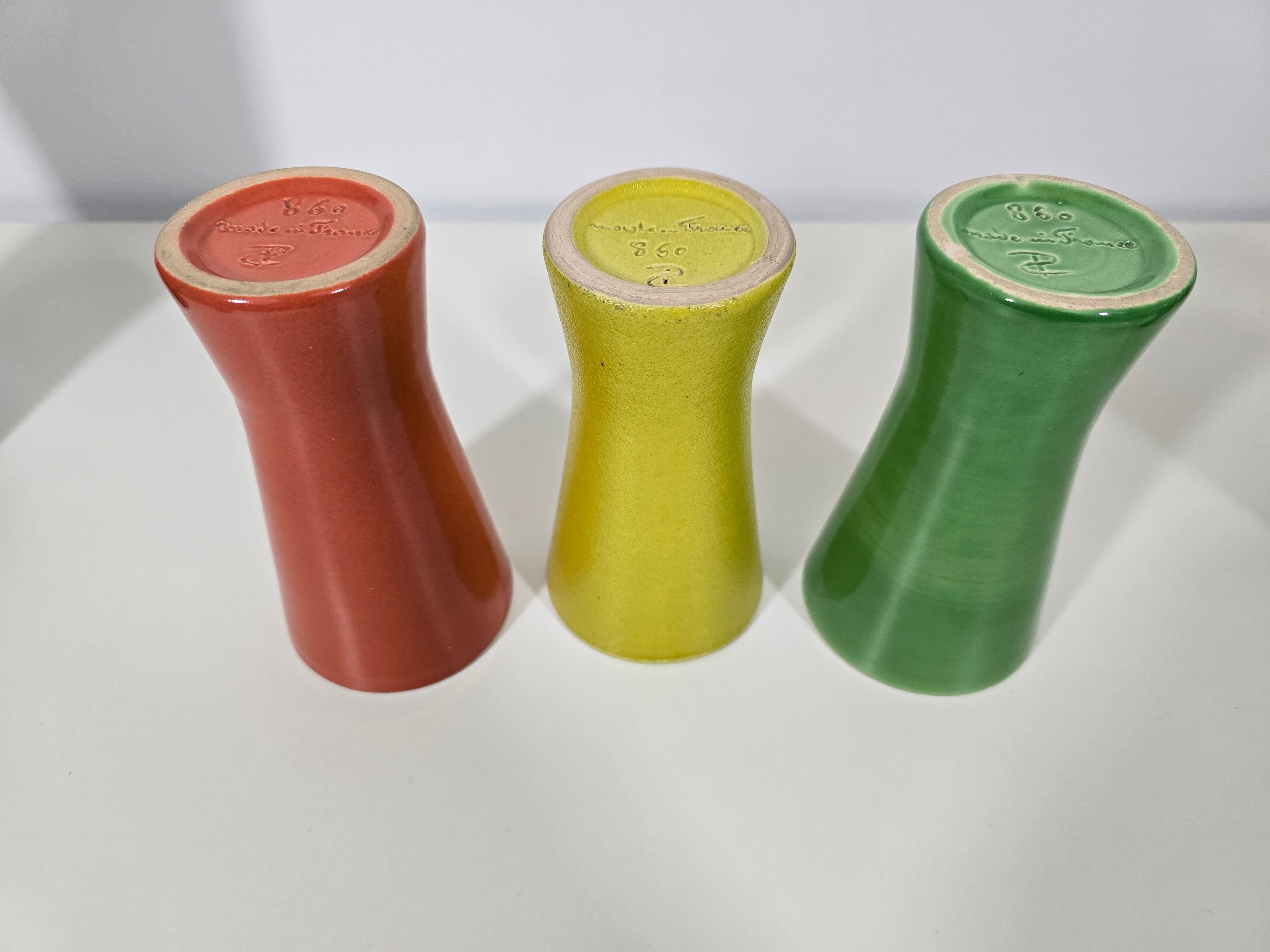 Pitcher and 6 cups model 860 by Pol Chambost in ceramic from around 1950.