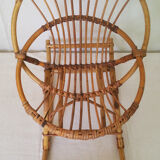 Rocking-chair "shell" in rattan, for children