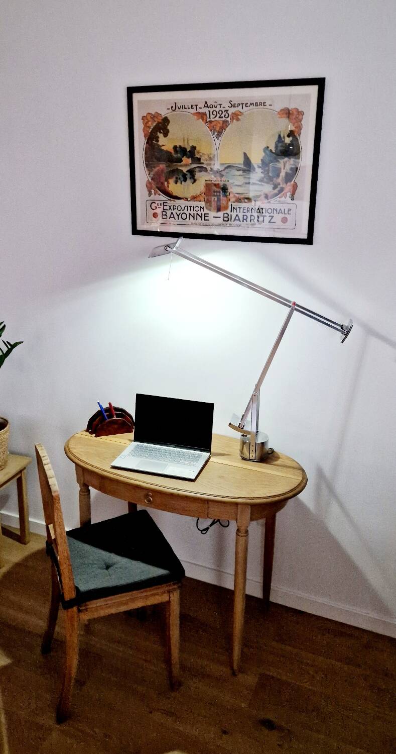 Louis XVI style oak desk console table