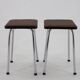 1970s Pair of Stools with Leatherette Upholstery ,Czechoslovakia