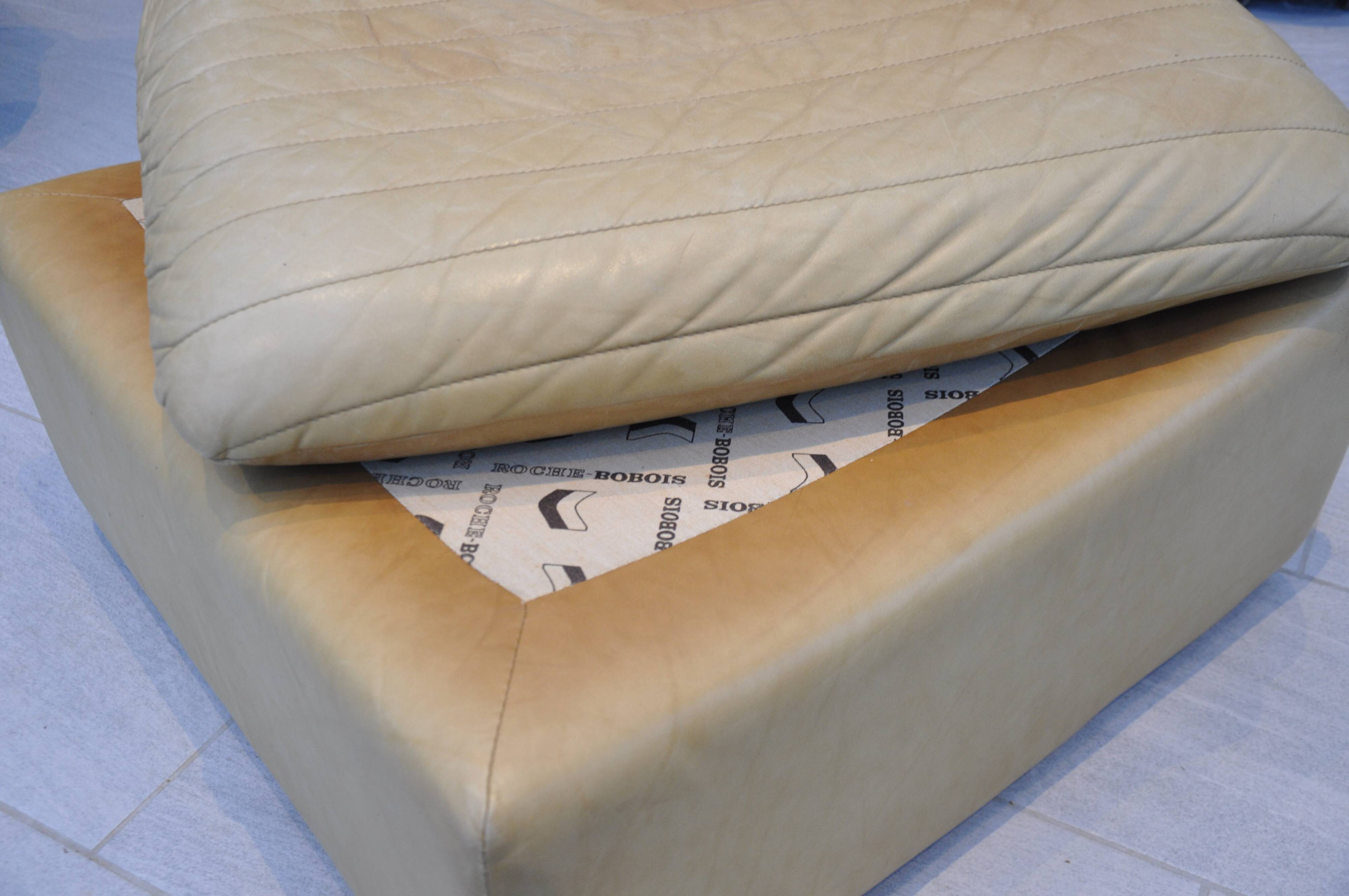 Roche Bobois leather pouf, 1970s