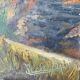 Oil on canvas mountain and river 1965