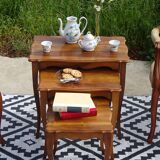 Solid walnut nesting table