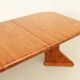 Large extendable Danish dining table in solid pine, 1970s.