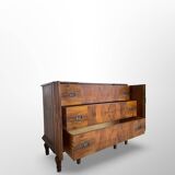 Italian art deco walnut chest of drawers, 1940s.
