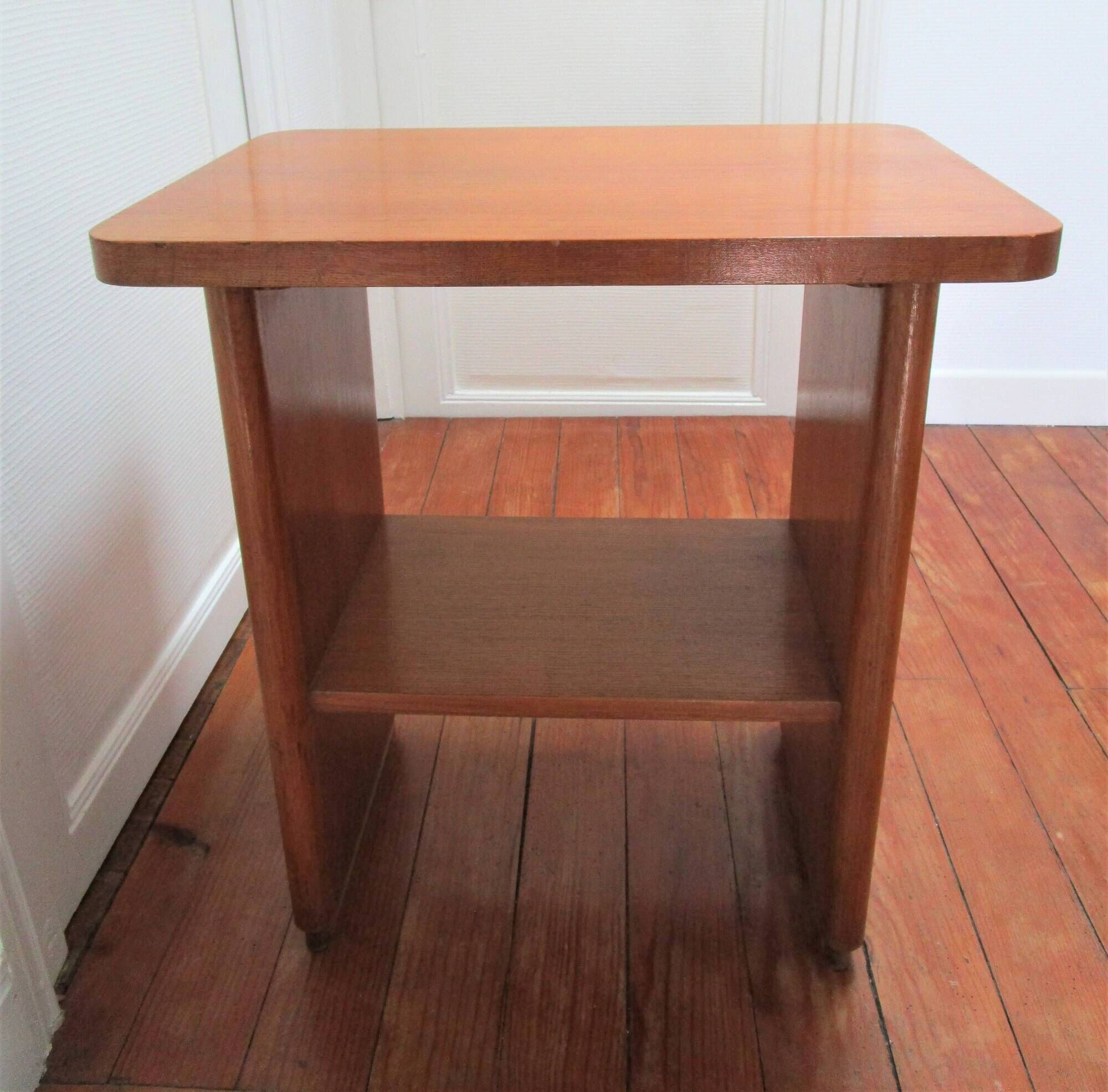 Side table, bedside table, vintage wooden shelf from the 1960s.