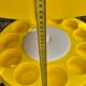 Serving trolley for drinks in yellow plastic, space age 1970.
