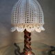 Solid wood lamp turn and cotton crochet day offal 1960/70