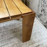Square pine coffee table from the 70s revival