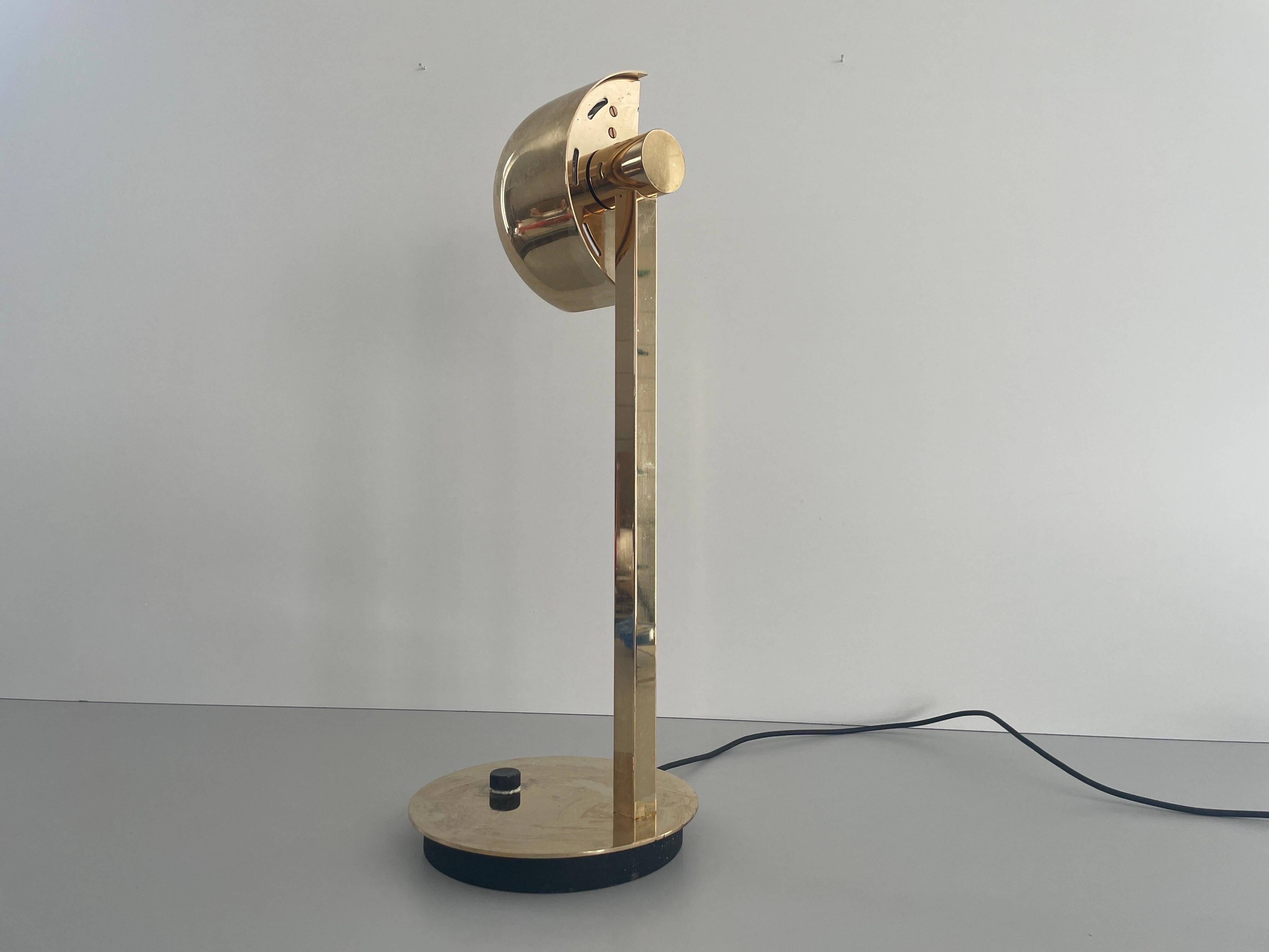 Large modernist desk lamp in brass by Hillebrand, 1960s, Germany.