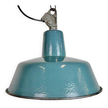 Lampe d'usine en émail pétrolier industriel avec dessus en fonte, années 1960.