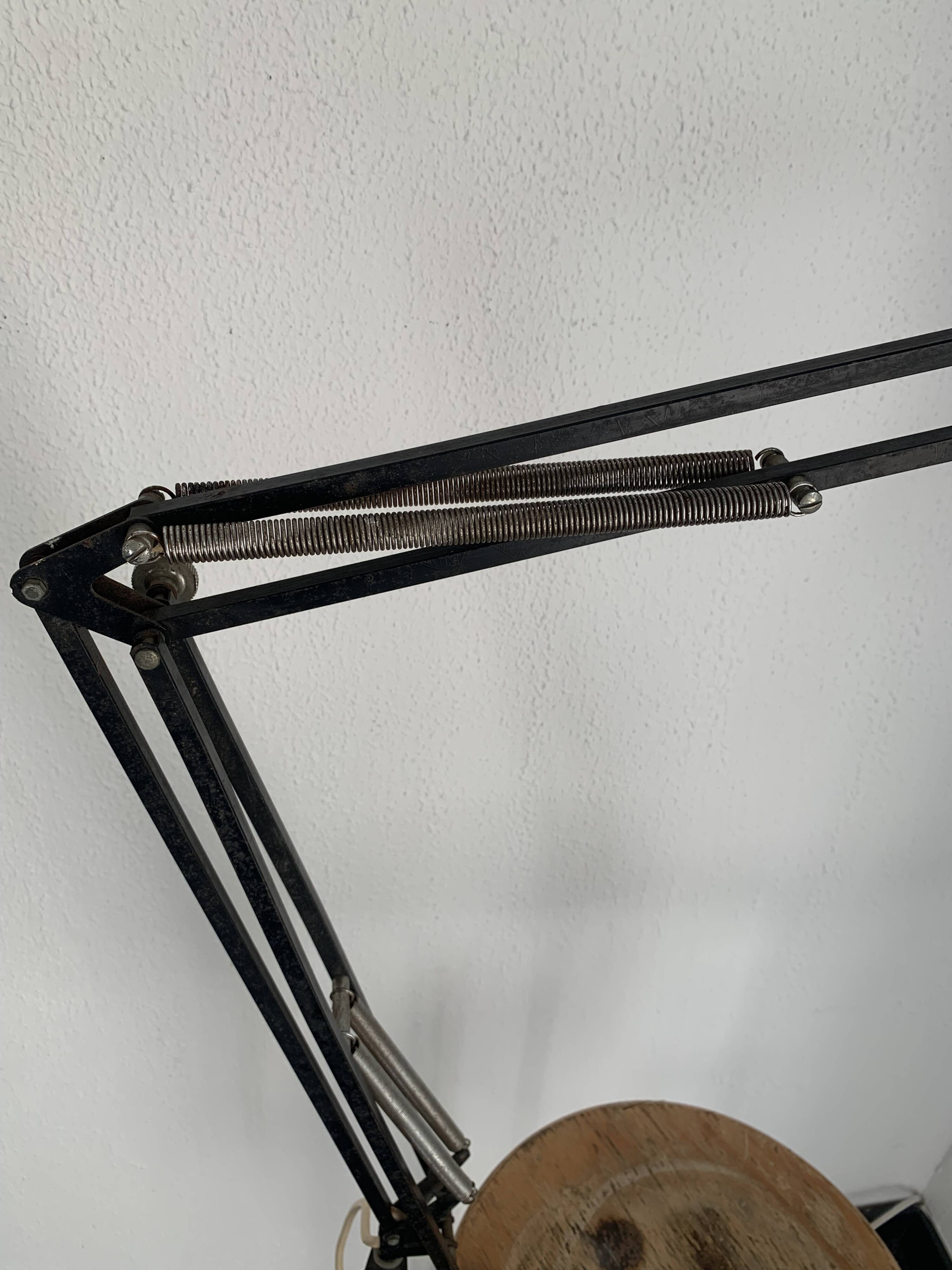Vintage 1960s architect lamp Luxo L1 black mid-century design - 80 cm