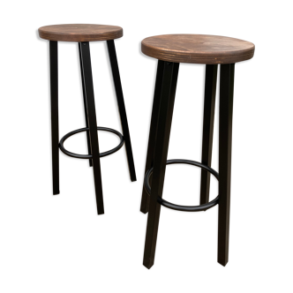 Pair of industrial bar stools