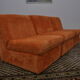 Orange corduroy Modular sofa from the 70's, 3 pieces