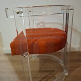 Set of 6 Acrylic and Chrome Chairs, Italy, 1970s