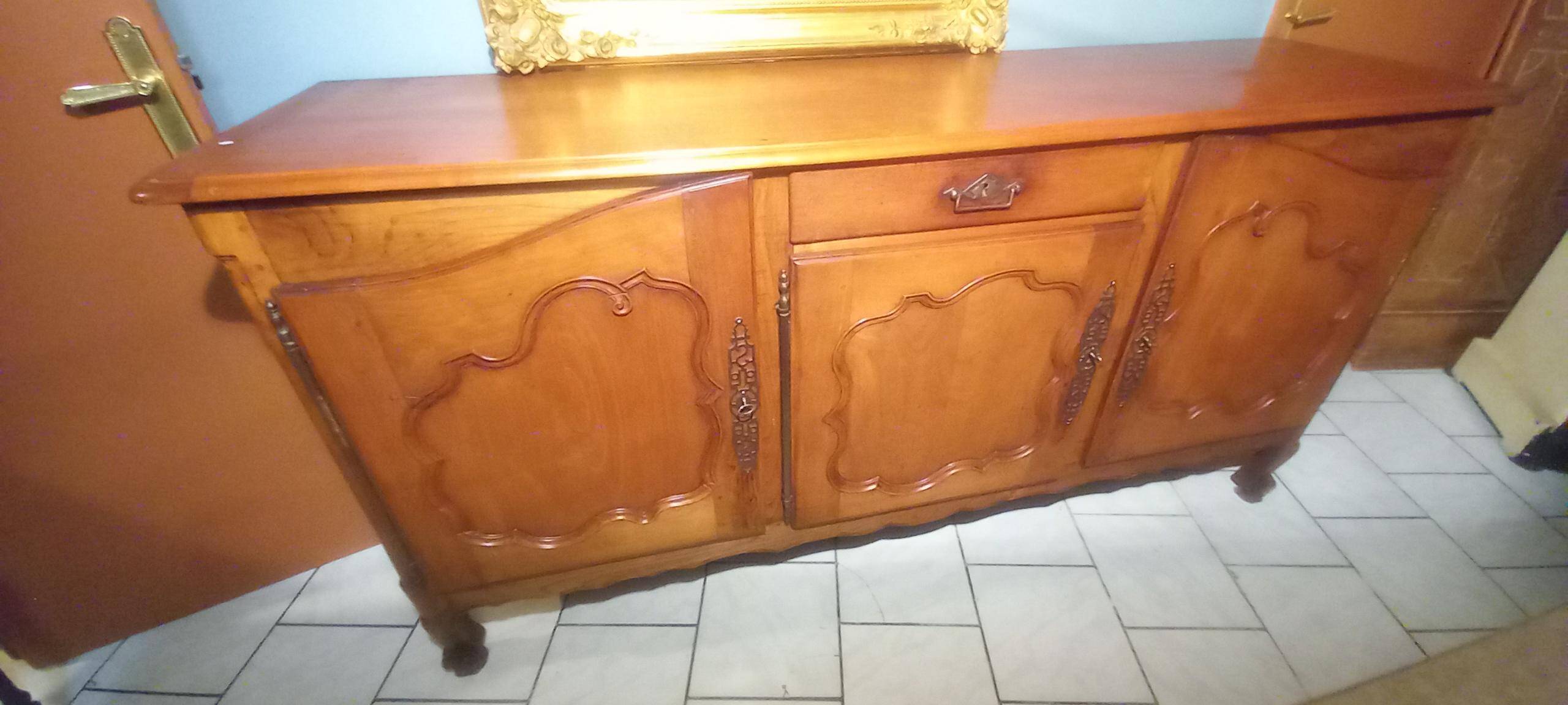 Louis XV oak and cherry wood sideboard