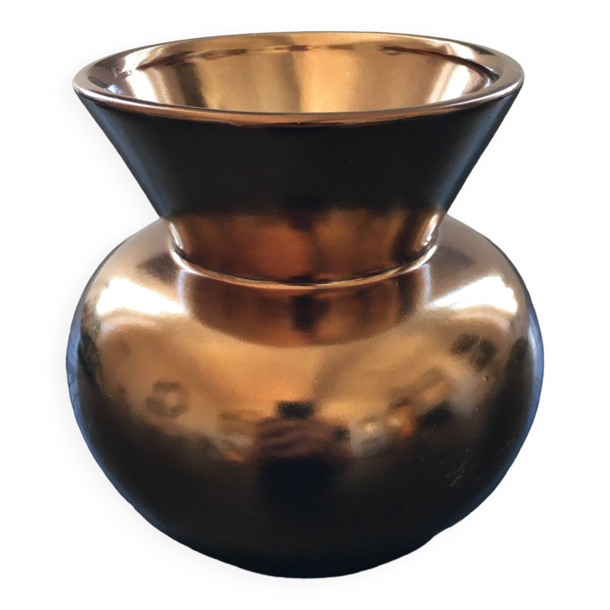 Coppery gold vase
