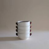 Set of 4 ceramic bowls with strawberry-shaped handles