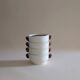 Set of 4 ceramic bowls with strawberry-shaped handles