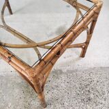 Mid-Century Chippendale Bamboo Dining Table, Italy, 1960s