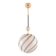 Murano glass striped globe lamp attr. to Venini, Italy 1970s