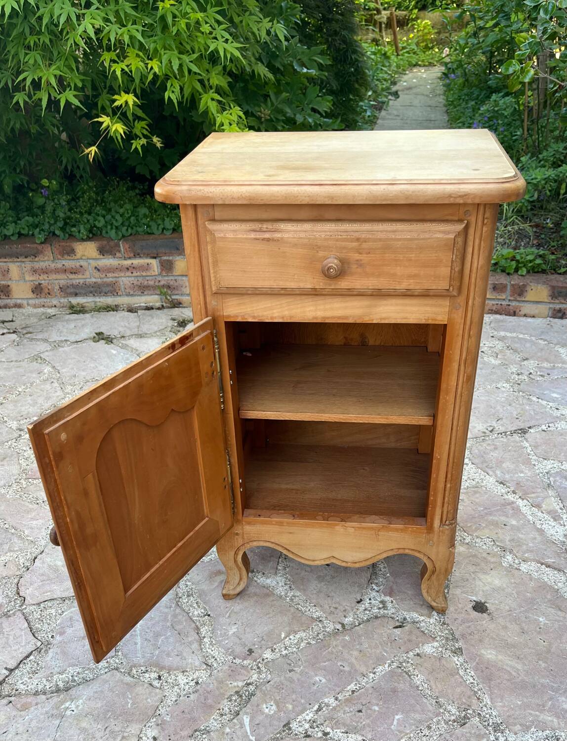 Vintage solid wood bedside table