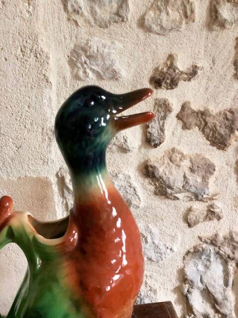 Duck slip pitcher or vase