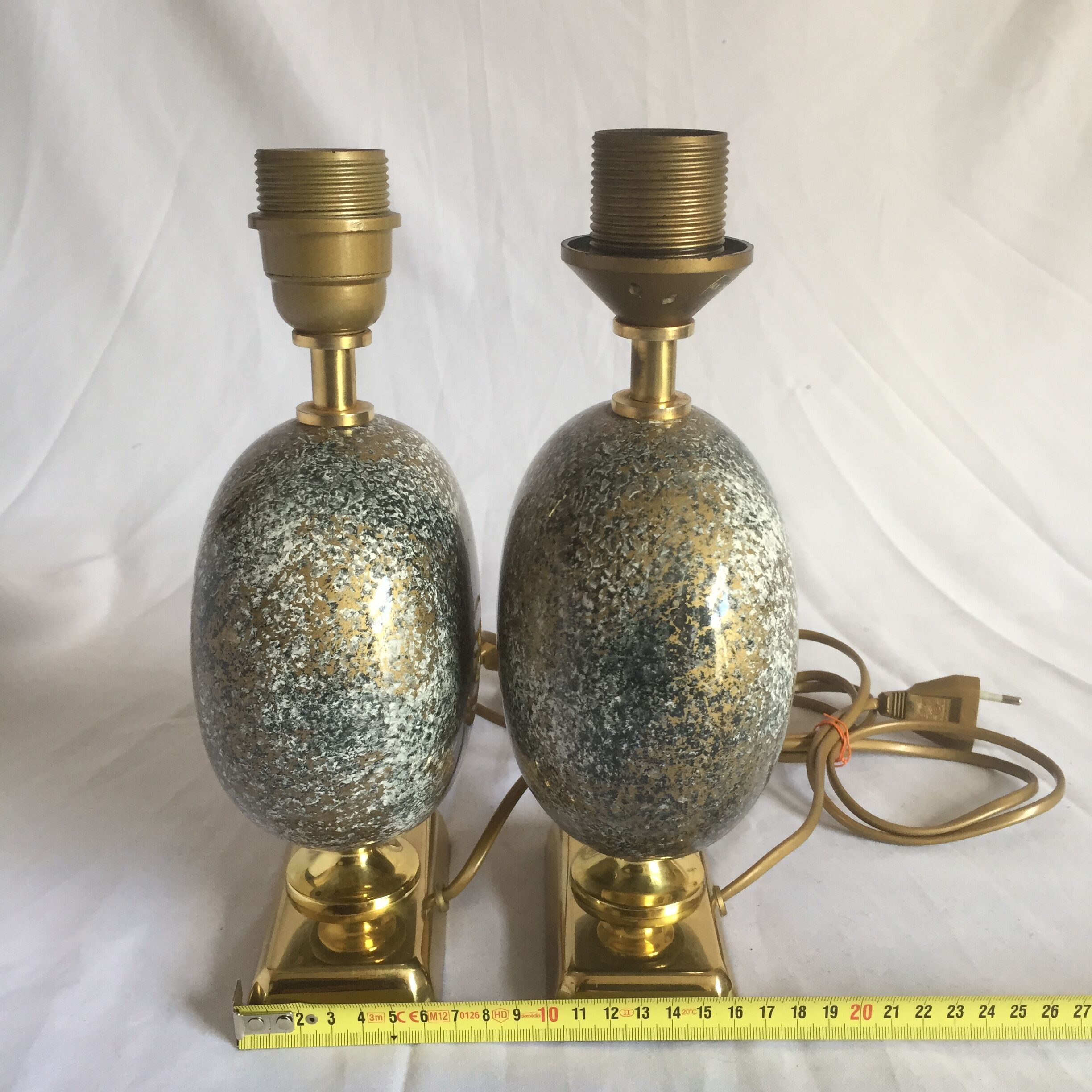 Pair of French 70s lamps Philippe Barbier style