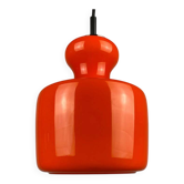 Suspension en verre orange vif par Peill et Putzler 1960