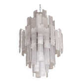 Transparent diamond strips “listelli” murano glass chandelier