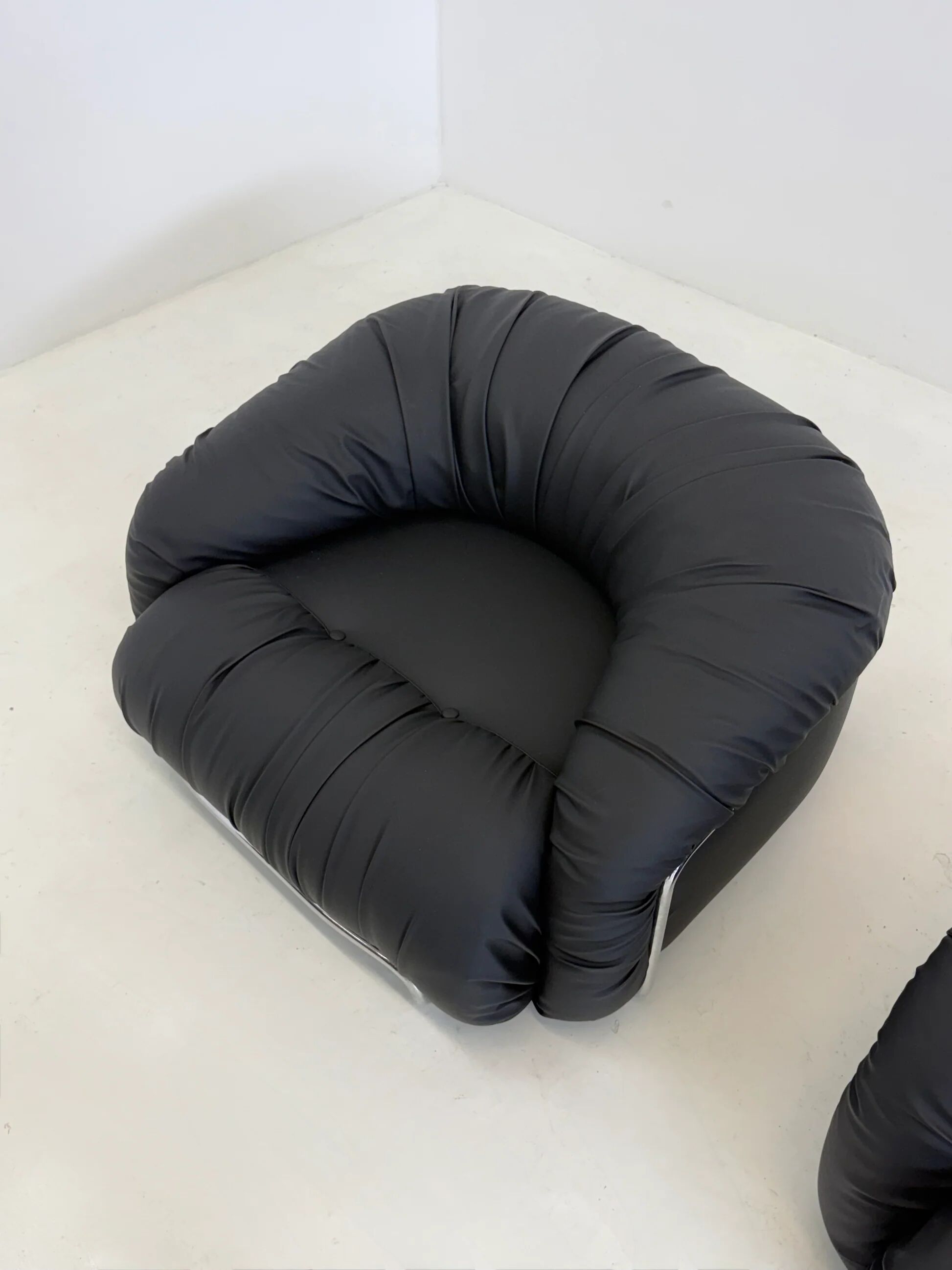 Italian Space Age armchairs in black