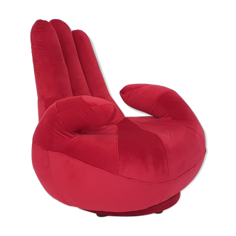 Pop-art "Hand-shaped" swivel lounge chair, 1980's