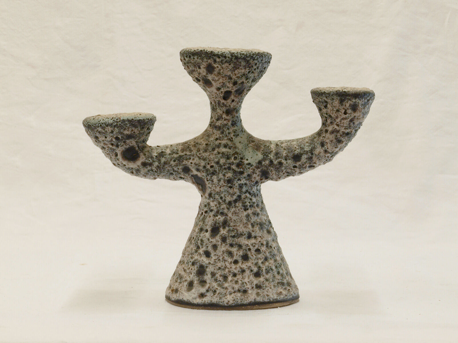 Dieulefit ceramic anthropomorphic candlestick or candlestick