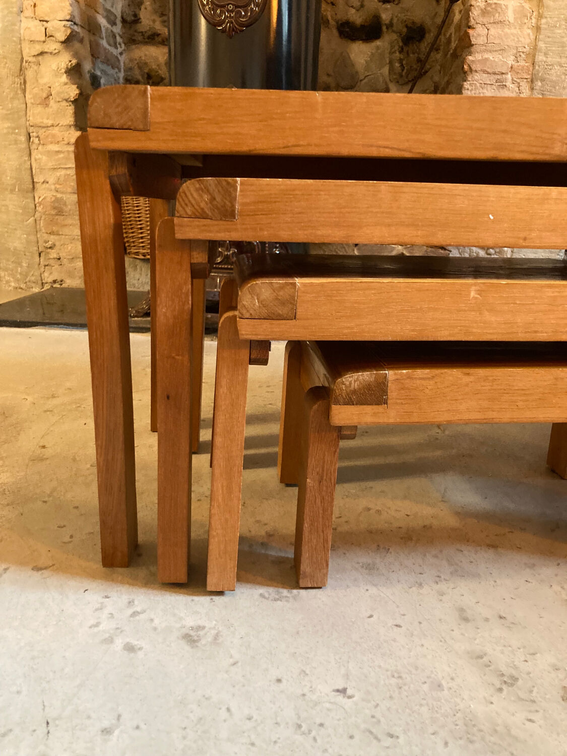 Nesting tables wood marquetry