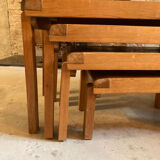 Nesting tables wood marquetry