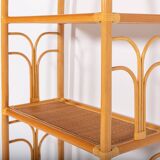 Armoire vintage en bambou et rotin, années 1980