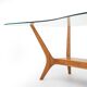 Italian coffee table in wood and glass, 1950s