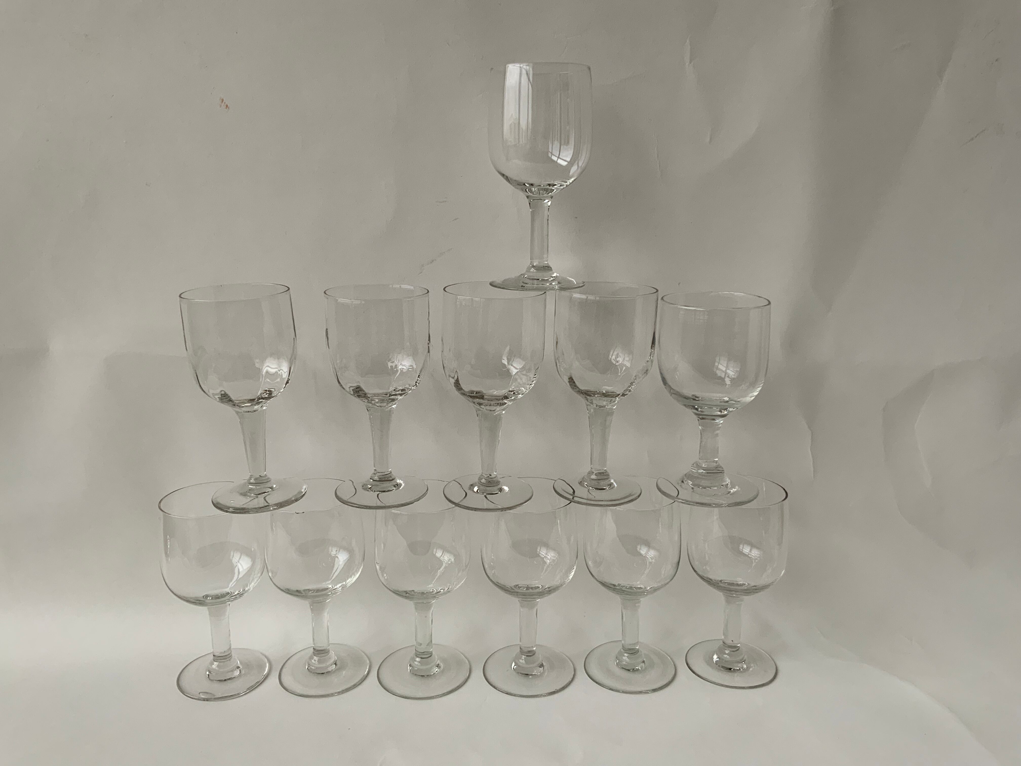 12 old glasses