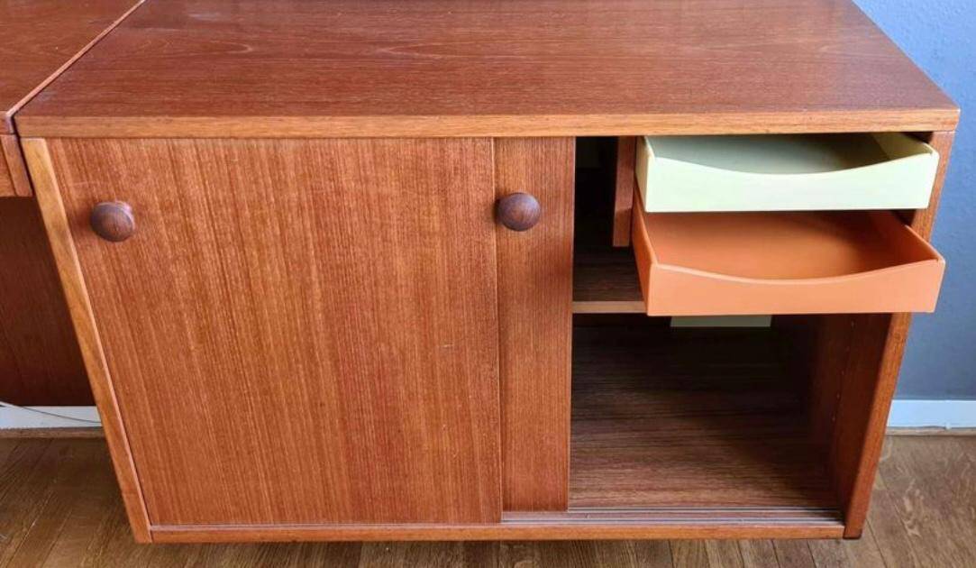 Vintage Teak Wall Unit Nils Jonsson for Troedes Bjärnum