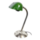 Lampe de table de banquier vintage en émail vert, années 1950