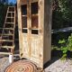 Renovated antique wooden wardrobe