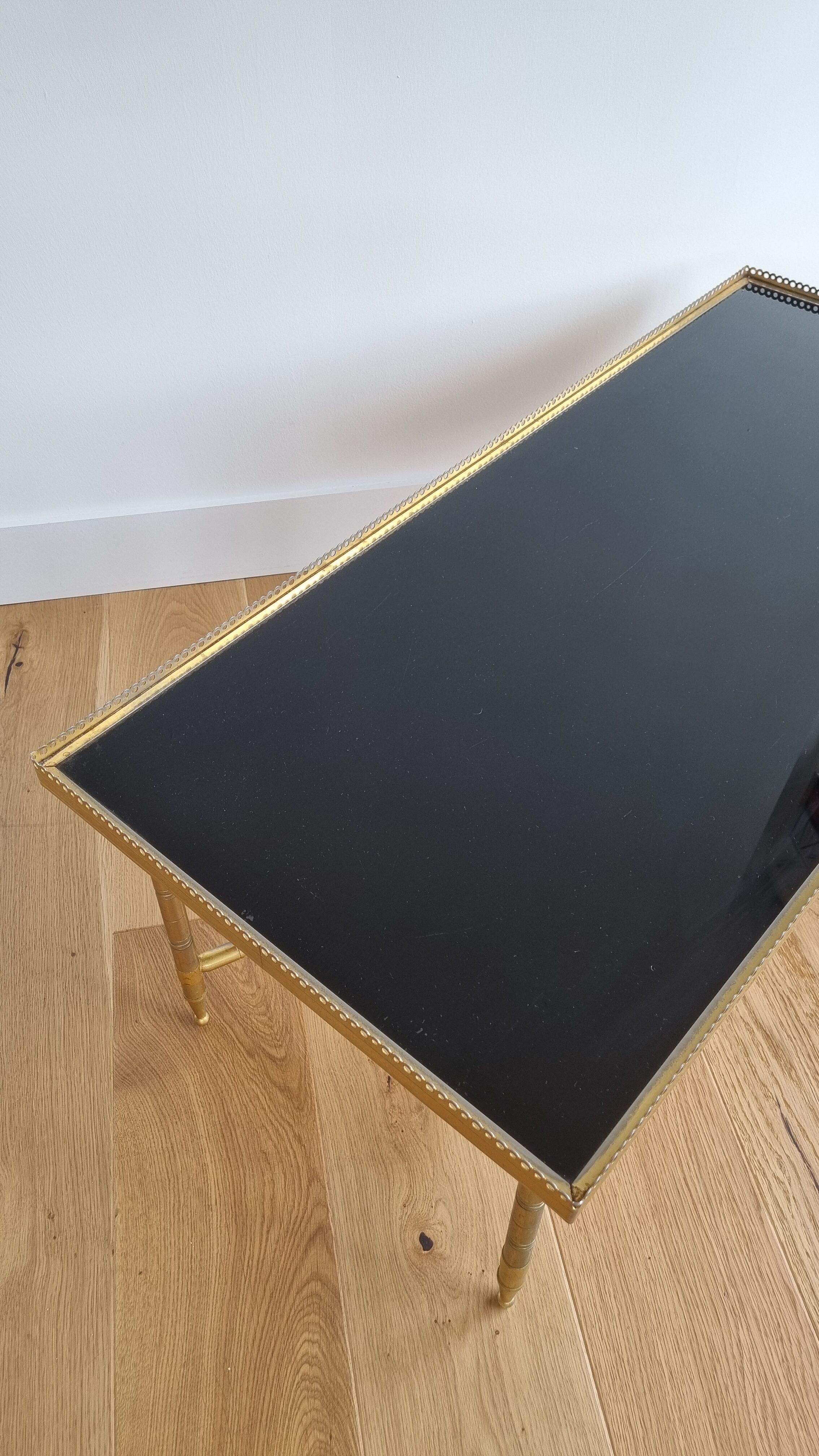 Vintage brass and glass coffee table