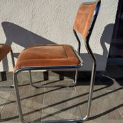 Pair of Bauhaus style dining chairs with infinity frame