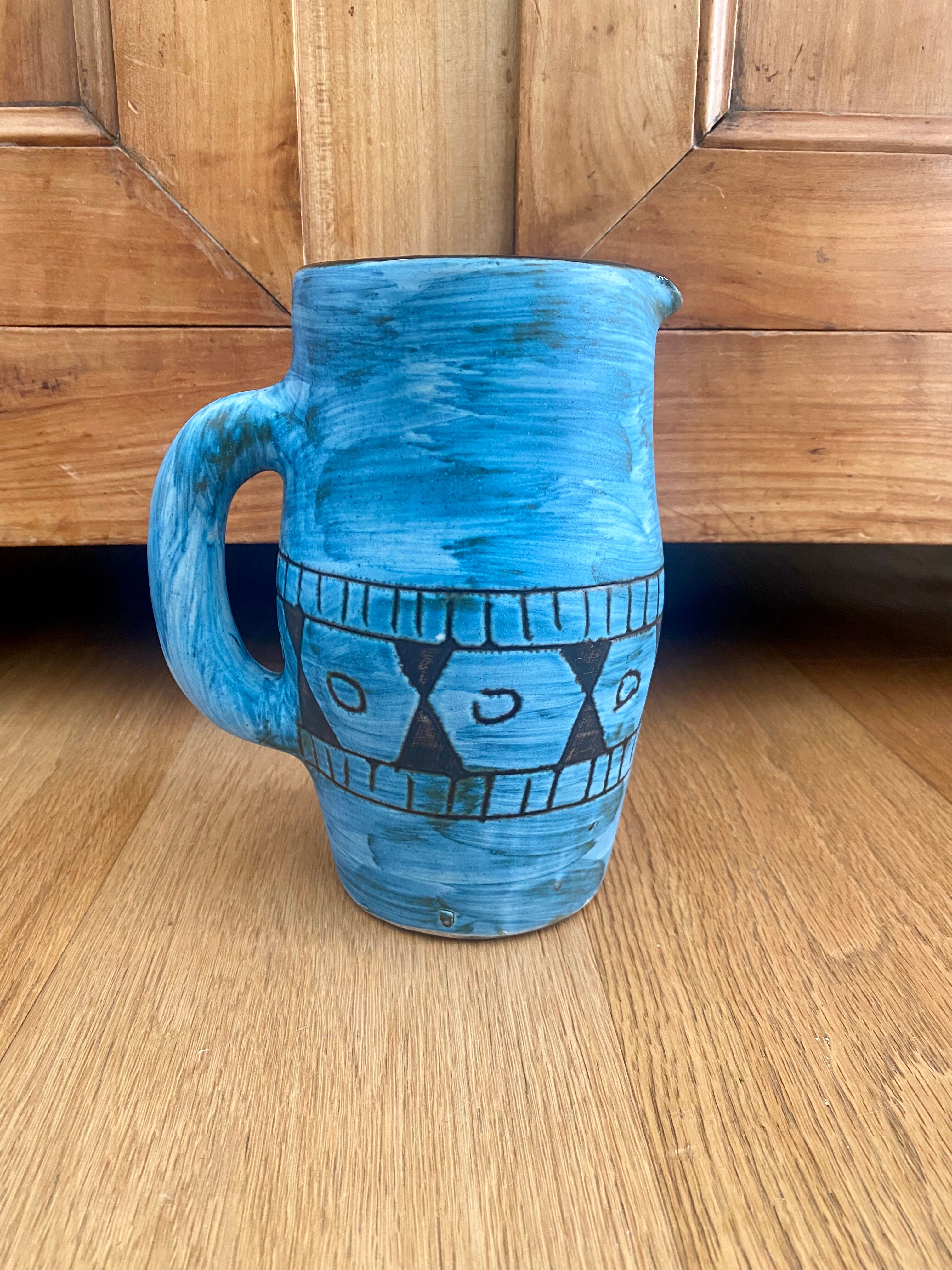 Ceramic pitcher Alain Maunier Vallauris