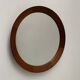 Scandinavian round teak mirror