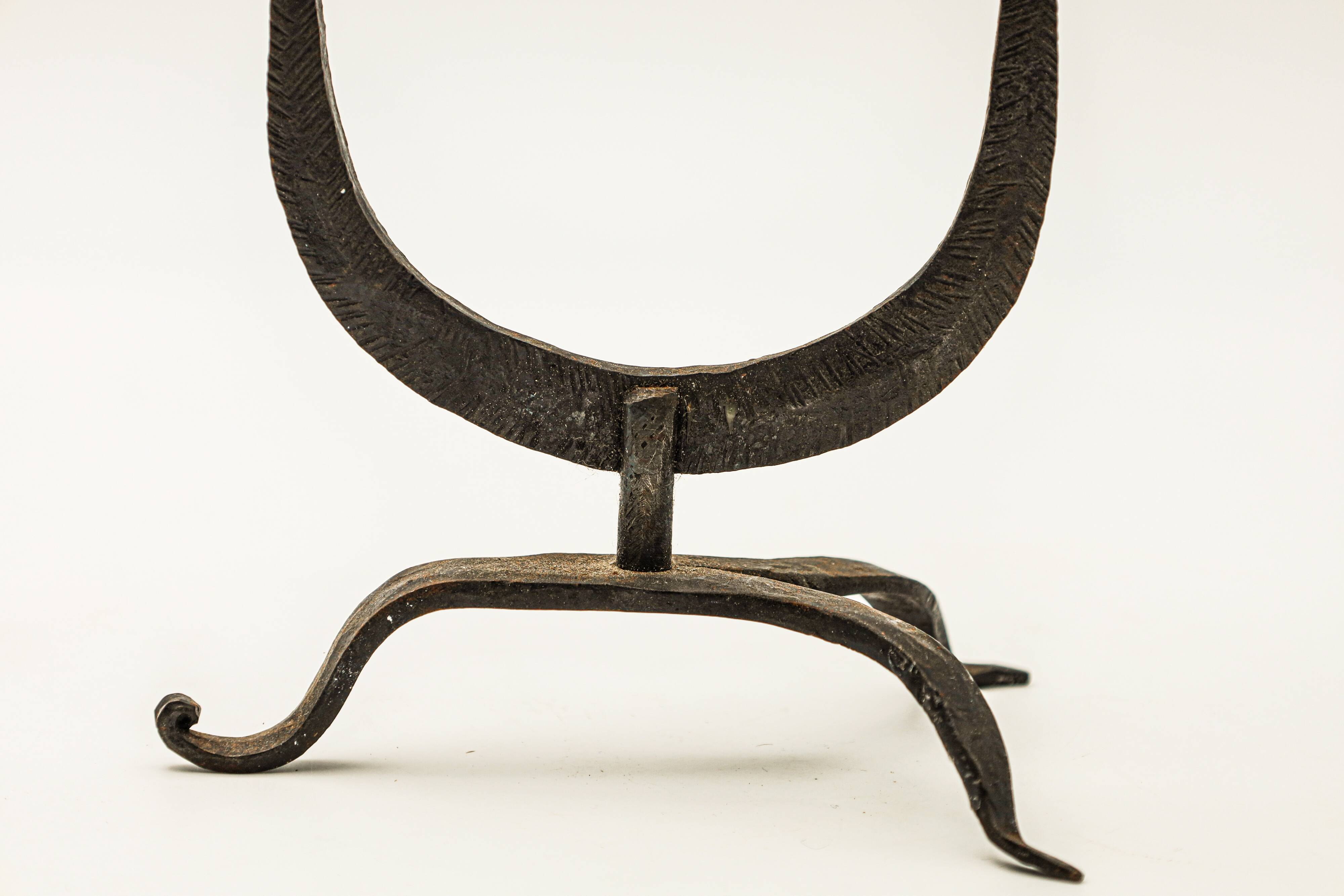 Wrought iron rooster candle holder Marolles workshop