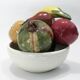 Mid-century trompe l'oeil ceramic fruit and vegetable bowl