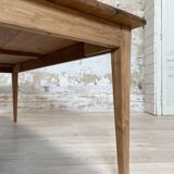 Vintage farm table with spindle legs.